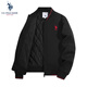 U.S. POLO ASSN.夾克外套男秋冬休閑男士立領(lǐng)飛行茄克寬松保羅上衣 黑色 XL 