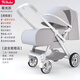 億寶萊（yibaolai） 嬰兒推車(chē)高景觀(guān)可坐可躺輕便攜式折疊小孩寶寶傘車(chē)bb雙向嬰兒車(chē) 旗艦光灰+坐躺+折疊+雙向推行+網(wǎng)布一體+四輪豪華