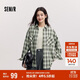 森馬（Semir）[商場(chǎng)同款]長(cháng)袖襯衫女中長(cháng)款oversize春2025格紋上衣101125105007
