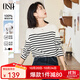 歐莎（OSA）知性通勤條紋長(cháng)袖T恤女2025秋新款法式寬松顯瘦內搭打底衫上衣 黑白條 M