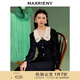 MAXRIENY魚戲蓮葉間|法式復(fù)古連衣裙春季針織裙荷葉v領(lǐng)魚尾裙 黑 L 03