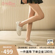金利來(lái)（goldlion）女鞋七夕送禮平底德訓(xùn)鞋2025春季可踩后跟牛皮低跟休閑鞋米白38