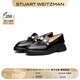 STUART WEITZMAN/SW SUKI春夏黑色厚底珍珠樂福鞋女小皮鞋女牛皮革女鞋七夕禮物