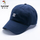 啄木鳥(niǎo)帽子男春夏速干輕薄大頭圍棒球帽遮陽(yáng)太陽(yáng)帽不褪色防曬秋季鴨舌帽 三杠速干薄款-深藍色 L 可調節：(54-59c)