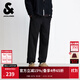 杰克·瓊斯（JACK&JONES）男裝25年秋冬季加絨褲男士加厚衛褲束腳松緊腰抽繩運動(dòng)休閑長(cháng)褲子 E43純黑色 31 175