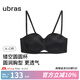 ubras【虞書(shū)欣同款】圓圓杯文胸可拆無(wú)肩帶內(nèi)衣女透氣胸罩小胸聚攏粉底 【鏤空抹胸款】黑色 75B
