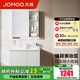 九牧（JOMOO）浴室柜陶瓷一體盆衛生間洗臉盆柜組合洗手盆衛浴洗漱臺A2741 基礎款 鏡背美妝收納 冷灰80cm 【無(wú)龍頭】