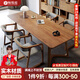 暢悅庭實(shí)木書(shū)桌家用去客廳化大長(cháng)桌辦公工作臺電腦桌寫(xiě)字長(cháng)方形餐桌 松木書(shū)桌180*80*75板厚8cm 熱銷(xiāo)標準版