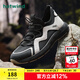 熱風(fēng)商場(chǎng)同款男鞋2025年春季新款男士時(shí)尚休閑鞋厚底圓頭舒適透氣網(wǎng)面 72黑灰 41