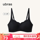 ubras無尺碼浪花領(lǐng)文胸收副乳內(nèi)衣女無痕小胸聚攏文胸無鋼圈胸罩 黑色-背勾 均碼 mini版（80~100斤）