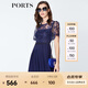 PORTS寶姿  春夏新品女裝蕾絲拼接百褶吊帶內(nèi)襯連衣裙LN8D081HWP020 天蝕藍(lán) M (6)