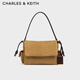 CHARLES&KEITH25秋新品復(fù)古仿麂皮抽繩手提云朵包CK2-20671785-1 Sahara Sand沙色 S