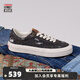 VISION STREET WEAR官方FLAT TOP丹寧系列低幫水洗磨破帆布鞋街頭男女滑板鞋平底 黑牛仔 41