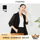 娜爾思（NAERSI）商場同款通勤一?？燮叻中湮餮b領(lǐng)西裝女外套新款 黑色 XL