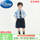 迪士尼（Disney）兒童套裝夏季英倫風(fēng)男女童套裝短袖襯衫幼兒園班服畢業(yè)禮服演出 男童 130 (建議身高120cm 8-9歲)cm