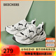 斯凱奇（Skechers）女鞋秋冬運動鞋耐磨戶外休閑百搭厚底增高老爹鞋117364 白色/黑色/銀色/WBKS 36.5
