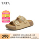 他她（TATA）勃肯鞋女棕色2025夏季新款厚底沙灘涼鞋女運(yùn)動涼鞋 杏色（拖鞋款） 36