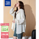 唐獅（TonLion）2025夏休閑女外套中長(zhǎng)款上衣連寬松 米白  M 