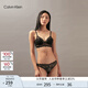Calvin Klein內(nèi)衣女士ck性感蕾絲舒適薄墊無鋼圈軟支撐三角杯文胸QF7925AD UB1-太空黑 M