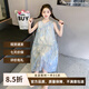 漢唐貝貝女童夏裝公主裙2025新款雪紡裙子女大童夏季背心裙兒童夏天連衣裙 藍(lán)色刺繡連衣裙 120 (建議105-115cm 4-5.2周歲)