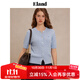 ELAND衣戀毛衣女復古翻領(lǐng)短袖合身顯瘦長(cháng)袖針織衫2025新款 淺藍色(51)L/Blue S /160