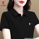 喬丹短袖t恤女2025夏季新款透氣棉質(zhì)翻領polo衫寬松休閑半袖運動上衣 黑色 2XL