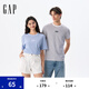 Gap男女裝2025夏季新款logo條紋純棉短袖T恤常規(guī)上衣美版 淺藍色條紋 768022 L 美碼 XL亞洲碼185/104A
