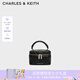 CHARLES&KEITH菱格鏈條手提斜挎小方包生日禮物七夕禮物CK2-80782534 Black黑色 小包
