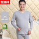 恒源祥中老年人純棉秋衣秋褲套裝男全棉加肥加大寬松保暖內衣爸爸棉毛衫 【經(jīng)典圓領(lǐng)】淺麻灰 XL (175)