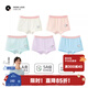 Q21小海綿內褲兒童男女童寶寶透氣抑菌不夾屁屁平角短褲 女平角-奶紫奶藍夢(mèng)粉米色荷綠 5條 130 建議體重43-55斤