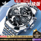 歐品客瑞士認證名表十大品牌手表男機械表全自動(dòng)夜光防水雙日歷男士手表 升級版3256鋼帶本黑 免費刻字 終身質(zhì)保