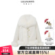 LULUALWAYS我愛(ài)露露24冬季新款仿狐貍毛拼接機車(chē)外套短款羽絨服女 米色 S