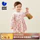 迷你巴拉女童長袖連衣裙寶寶花瓣領(lǐng)甜美純棉2024秋款裙子