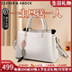 CLEVER KNOCK品牌CK輕奢包包女款手提戴妃包大容量女士斜挎單肩情人節生日禮物 米白色【送女友送老婆送媽媽】
