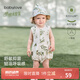 babylove嬰幼兒包屁衣夏季薄款竹棉山茶紗布男女寶寶無(wú)袖連體衣哈衣爬服 青青味尚酸 90cm