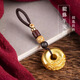 汀南溪雨招財沙金色貔貅平安扣鑰匙扣汽車(chē)鑰匙掛件高檔黃銅掛繩掛飾鑰匙鏈