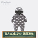 Kordear新生嬰兒兒冬裝加厚棉服天鵝絨哈衣寶寶秋冬棉襖連體衣服 深灰 90cm