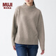 無(wú)印良品 MUJI 女式 含牦牛絨羊毛 寬版毛衣 BAL02A0A 深咖啡色 XS-S