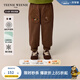 Teenie Weenie Kids小熊童裝24秋冬款男女寶索羅娜發(fā)熱搖粒絨衛(wèi)褲 棕色 100 cm