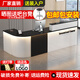 燕子高飛辦公司前臺桌迎賓接待臺店鋪酒店商用機(jī)構(gòu)大廳柜臺子 白色+黑色格柵【右拐角】 280*60*100cm