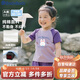 巴帝巴帝夏季嬰幼兒童純棉t恤短褲套裝男女童寶寶套裝 深紫 領結小兔 80