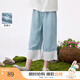 茵曼（INMAN）【萊賽爾】茵曼女童涼感牛仔七分褲2025夏季兒童中大童寬松休閑褲 淺牛仔藍 170