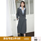 獨(dú)束大碼女裝截短式時(shí)尚套裝女春裝新款灰度空間復(fù)古西裝半裙兩件套 西裝 XL (尺碼：3) (尺碼：3)