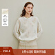 茵曼（INMAN）2025秋冬女裝新款水彩花卉印花圓領(lǐng)毛衣寬松長(cháng)袖針織套頭衫 米白色 S