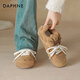 達芙妮加絨德訓鞋女2025冬季新款內增高百搭休閑運動(dòng)保暖毛毛棉鞋