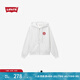 Levi's李維斯女士時(shí)尚休閑抽繩寬松慵懶隨性連帽刺繡衛(wèi)衣美式外套 白色 A9416-0000 M
