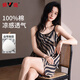 雅鹿100%純棉睡衣女士自帶胸墊性感吊帶背心內(nèi)衣夏季短褲可外穿家居服