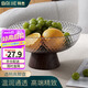 拜杰水果盤(pán)零食盤(pán)家用果盤(pán)客廳干果盤(pán)托盤(pán)堅(jiān)果盤(pán)高腳瀝水透明黑果盤(pán)