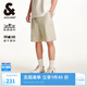杰克·瓊斯（JACK&JONES）男裝25年工裝短褲男士夏季外穿五分褲休閑中褲寬松速干彈力沙灘褲 C13羽毛灰 XL (185)