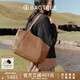 BAGTREE李思思同款包包樹(shù)晚楓包輕奢植鞣皮大容量托特包通勤單肩電腦女包 烤棕色-中號 可裝14寸電腦 高級小眾